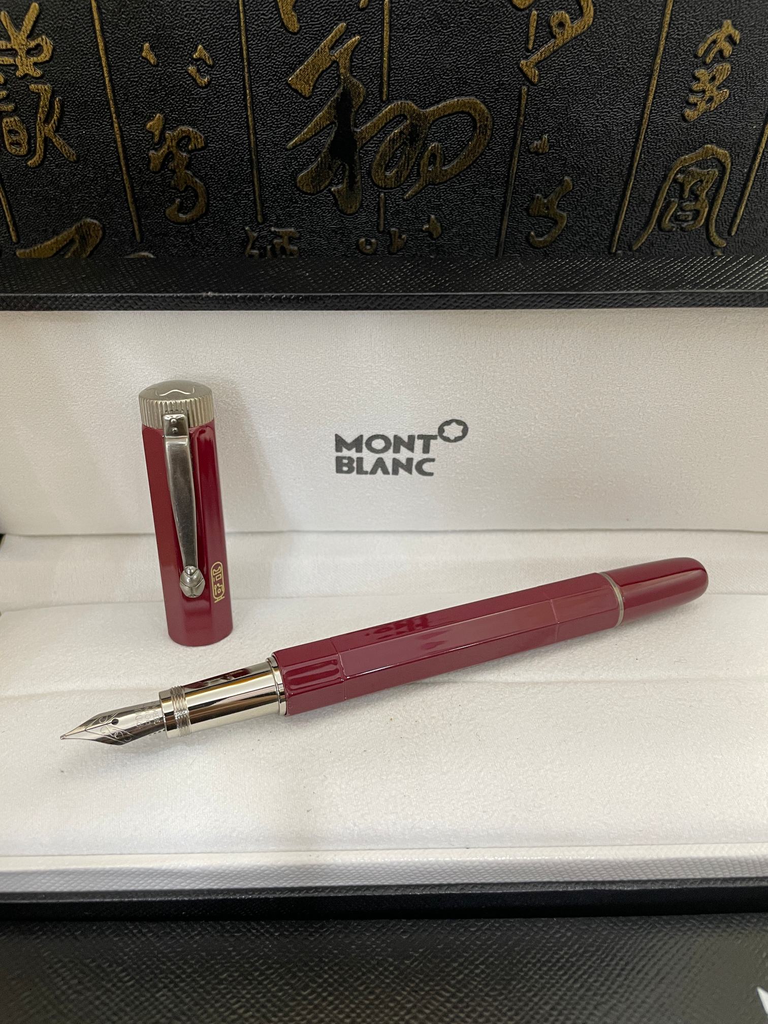 Clone Montblanc Heritage Egyptomania Fountian Red And Silver